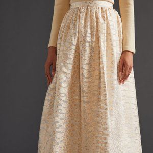 Anthropologie Pankaj & Nidhi Burnout Shimmer Maxi Skirt
